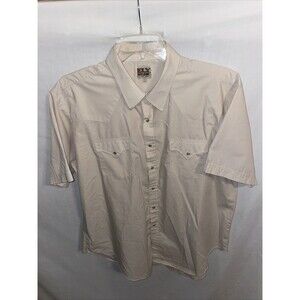 Ely Cattlemen Men’s Pearl Snap Dress Shirt Size 2XL Beige Rodeo Cowboy Western